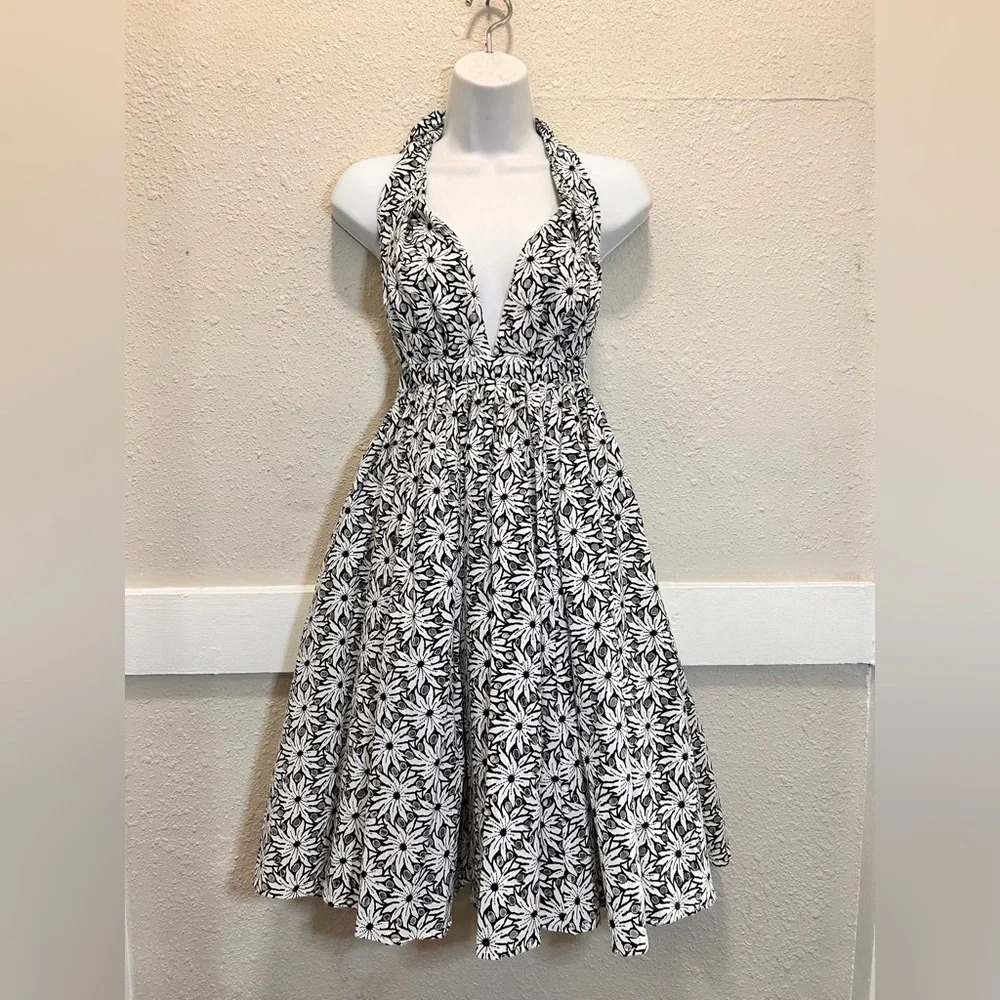 Jean Paul Gualiter by Target Halter Black and White Dress